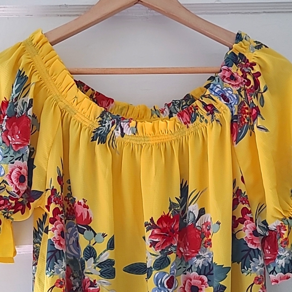 Bright Boho Off Shoulder Floral